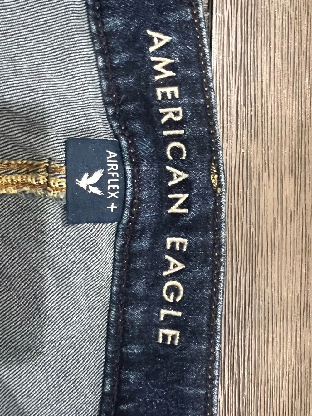 American Eagle Men’s Airflex Jeans Bundle: Distressed Light Blue and Dark Blue